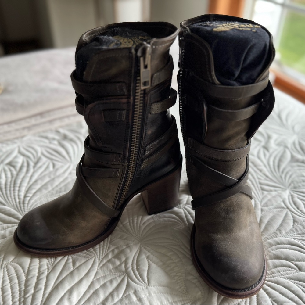 Freebird Brown Leather Boots, Size 9